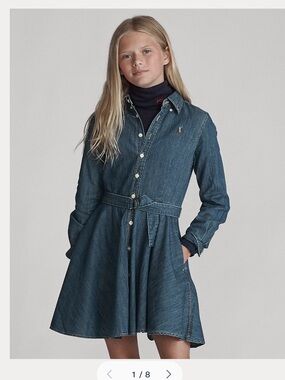 Ralph Lauren Indigo Denim Shirt Dress with Belt